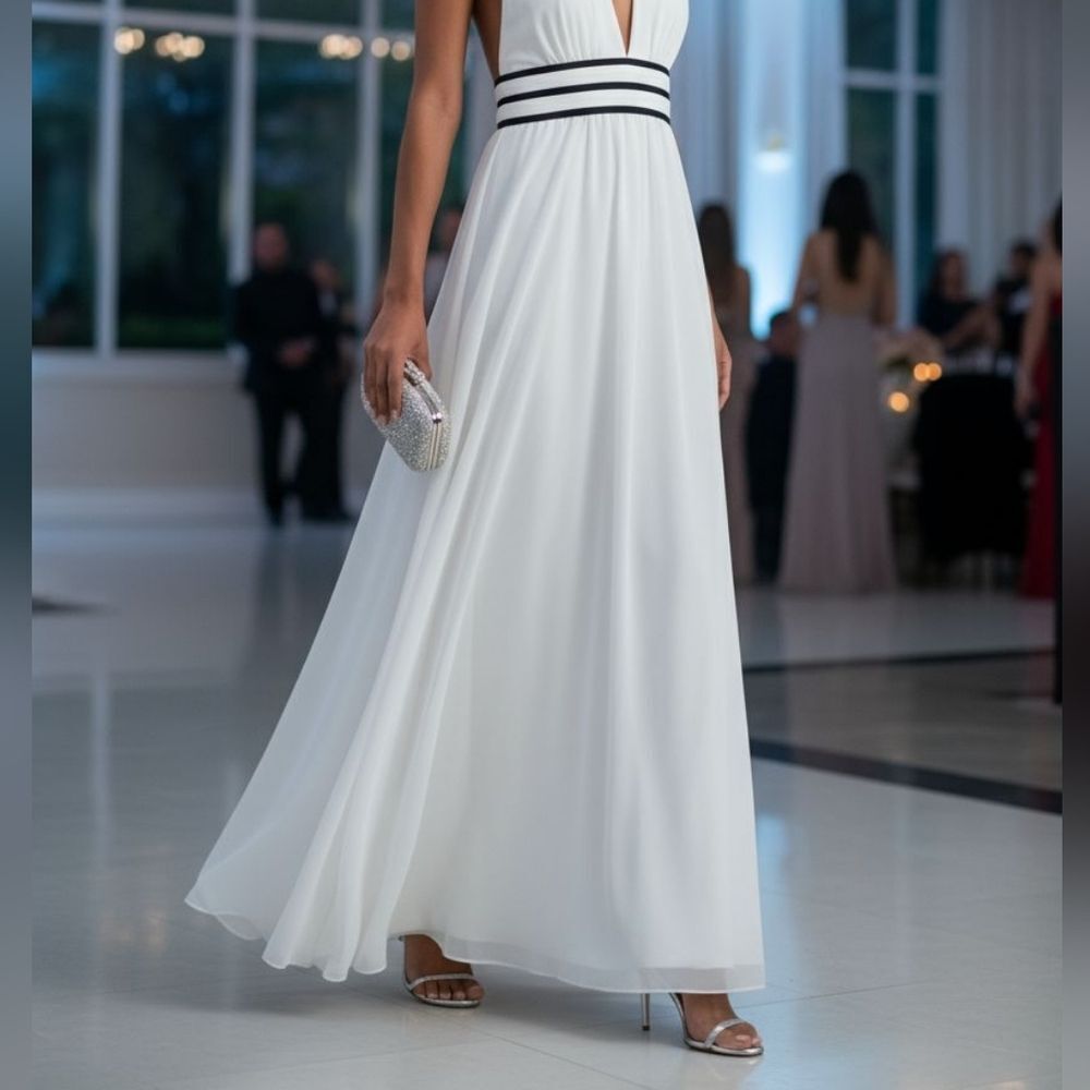 Express Womens White Strappy Maxi Dress XS - Picture 2 of 11